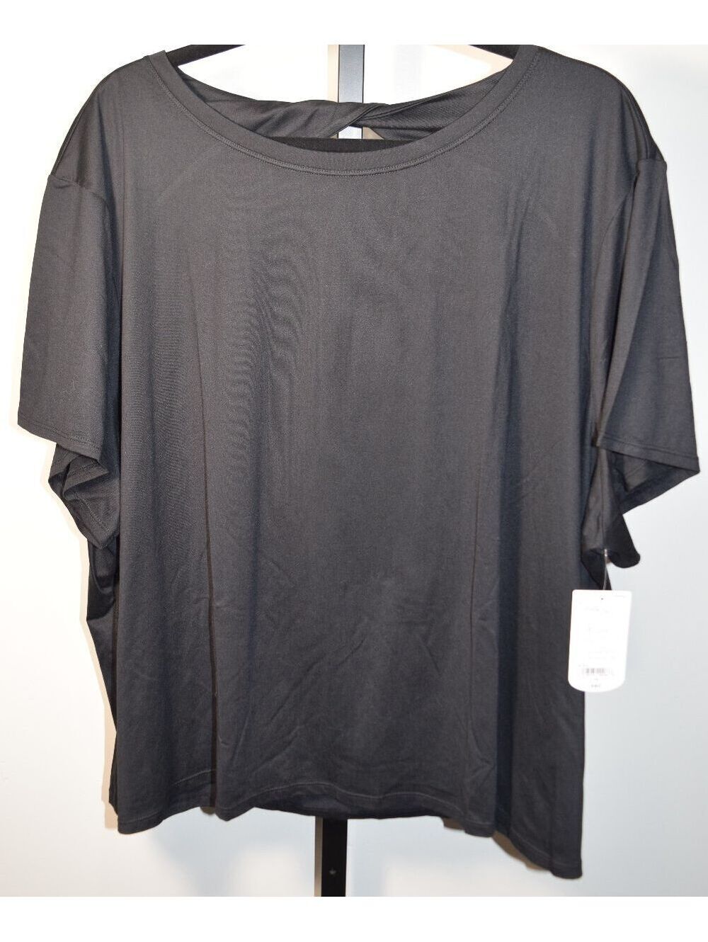 NWT Xersion Women's Plus Size 4X Black Quick-Dry Open Back Athletic Top